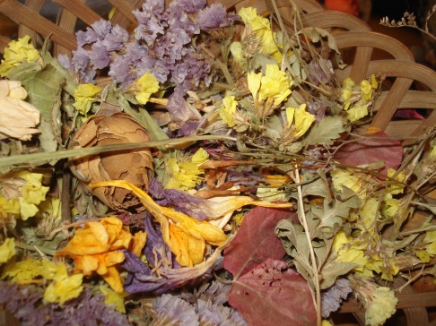 Flores y frutos disecados pueden utilizarse como adornos, mejorando su preservación bajo vidrio.
